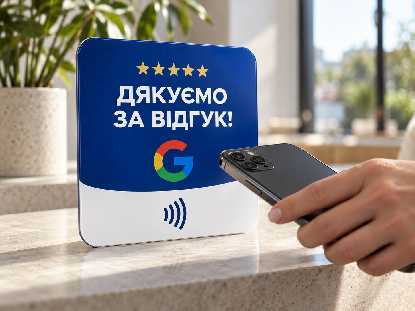 Иллюстрация: телефон открывает страницу по касанию NFC-карточки